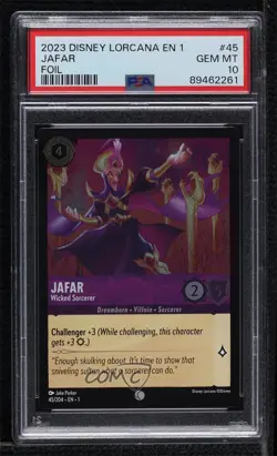 2023 Disney Lorcana The First Chapter 1 Foil Jafar - Wicked Socerer #45 PSA 10 - Image 1