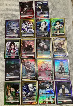 Union Arena Lot of 18 SR tcg Sword Art, NIKKE, Black Clover, Hunter X Hunter - Image 1