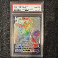 Pokemon 2020 Darkness Ablaze Scizor VMAX Rainbow Secret Rare Card 193/189 Psa 10 - Image 1