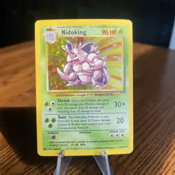 Pokemon TCG Nidoking Base Set Holo Unlimited Rare Card 11/102 LP/NM Condition - Image 1