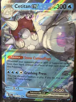 Cetitan ex 65/182 Holo Double Rare Card - Pokemon TCG - Destined Rivals - NM - Image 1