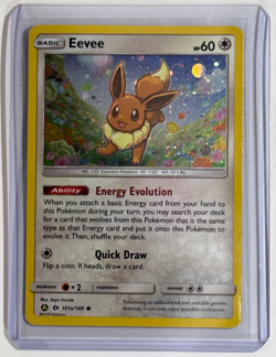 Eevee 101A/149 Alternate Art Pokemon Card TCG Holofoil Sun Moon Promo - Played - Image 1