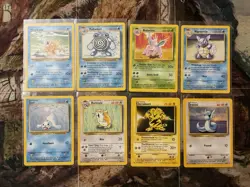 Pokemon TCG - Base Set Unlimited - Lot Of 8 Cards - Lightly Played - Image 1