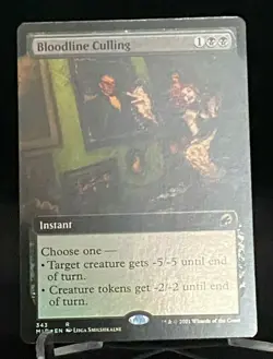 MTG Innistrad : Midnight Hunt Extended Art Bloodline Culling Foil - Rare - Image 1