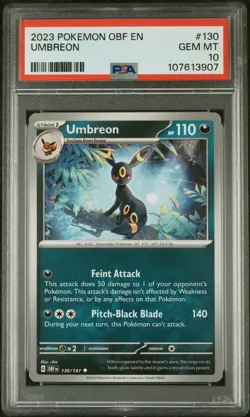 2023 POKEMON OBF EN-OBSIDIAN FLAMES #130 UMBREON PSA 10 - Image 1