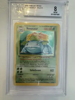 Pokemon TCG Venusaur Base Set Holo Unlimited Rare Card 15/102 Beckett 8 - Image 1