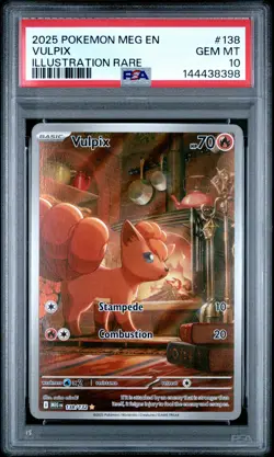 2025 POKEMON MEG EN-MEGA EVOLUTION ILLUSTRATION RARE #138 VULPIX PSA 10 - Image 1