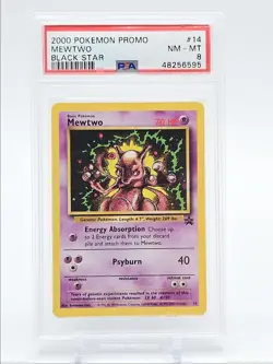 MEWTWO 2000 POKEMON BLACK STAR PROMO 14 PSA 8 Q0465 - Image 1