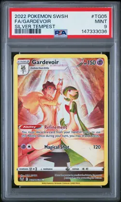 2022 POKEMON SWORD & SHIELD SILVER TEMPEST #TG05 FULL ART/GARDEVOIR PSA 9 - Image 1