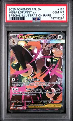 2025 POKEMON PHANTASMAL FLAMES SPECIAL ILLUSTRATION RARE MEGA LOPUNNY EX PSA 10 - Image 1