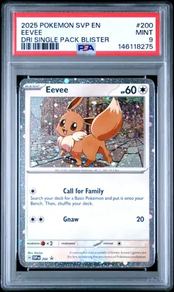 2025 POKEMON SVP PROMO DESTINED RIVALS SINGLE PACK BLISTER #200 EEVEE PSA 9 - Image 1