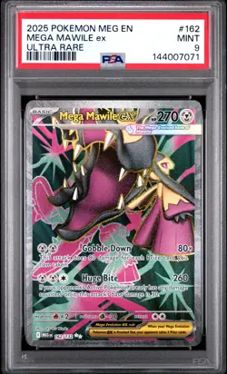 2025 POKEMON MEG EN-MEGA EVOLUTION ULTRA RARE #162 MEGA MAWILE EX PSA 9 - Image 1