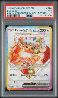 2025 POKEMON SVP PROMO SUPER-PREMIUM COLLECTION #174 EEVEE EX PSA 7 - Image 1