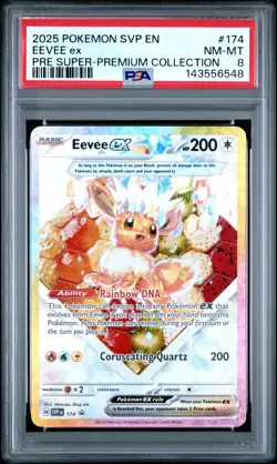2025 POKEMON SVP EN-SV BLACK STAR PROMO #174 EEVEE EX PSA 8 - Image 1