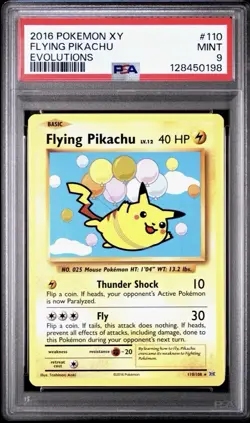 Pokemon Flying Pikachu Evolutions 110/108 Secret Rare PSA 9 2016 - Image 2