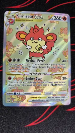 Simisear VSTAR Crown Zenith Galarian Gallery GG37 Ultra Rare Pokemon TCG - Image 3
