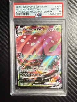 Pokemon SWSH BSP Venusaur Full Art Black Star Promo Vmax English PSA 10 #102 - Image 1