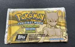 Pokemon Topps The First Movie Sealed Unopened Booster Pack Black Logo - Image 1