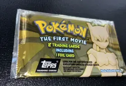 Pokemon Topps The First Movie Sealed Unopened Booster Pack Black Logo - Image 2