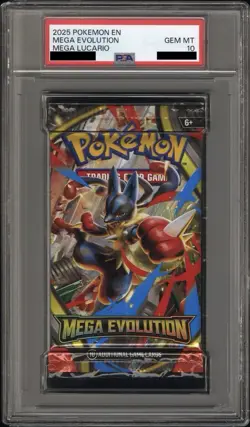 PSA 10 Gem Mint Pokemon Mega Evolution Booster Pack Mega Lucario - Image 1