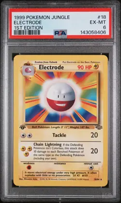 1999 POKEMON JUNGLE 1ST EDITION #18 ELECTRODE PSA 6 - Image 1