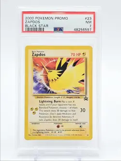 ZAPDOS 2000 POKEMON BLACK STAR PROMO 23 PSA 7 Q0465 - Image 1