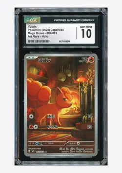 Pokemon CGC 10 GEM MINT Vulpix AR 2025 067/063 M1L Japanese - Image 1