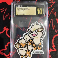 2023 POKEMON STICKERS B-SIDE LABEL GROWLITHE & ARCANINE CGC 10 PRISTINE - Image 3