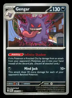 Gengar 050/088 Rare Perfect Order Pokemon Reverse Holo Near Mint - Image 1