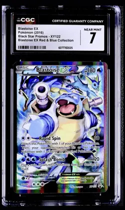 Pokemon 2016 Blastoise EX XY122 Holo Generations XY Black star Promo CGC 7 NM - Image 1