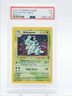NIDOQUEEN 2000 POKEMON GAME BASE II RARE HOLO 12/130 PSA 5 Q0465 - Image 1