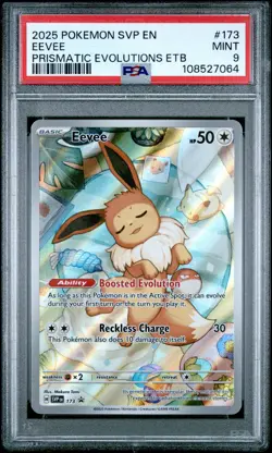 2025 POKEMON SVP EN-SV BLACK STAR PROMO #173 EEVEE PSA 9 - Image 1