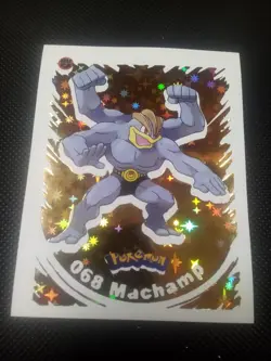 2022 POKEMON Prizma Sticker #068 Machamp Gold Star Holo Peru Gradeable - Image 1