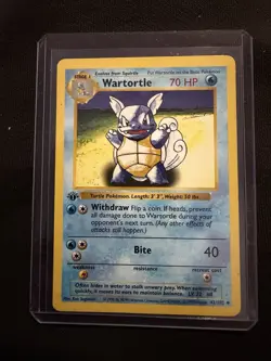 1999 1st Edition Shadowless Wartortle 42/102 Base Set TCG Pokemon Vintage - Image 1