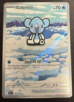 Pokemon TCG Cubchoo Illustration Rare Black Bolt 109/086 - Image 1