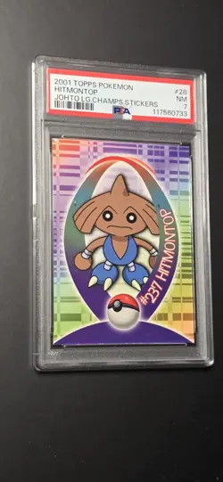 2001 Topps Pokemon Hitmontop Johto League Champions Sticker Psa 7 - Image 1