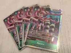 One Piece CCG Perona The Azure Sea's Seven SR Foil OP14-033 NM play set x4 - Image 1