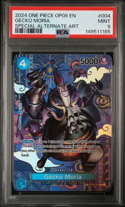 2024 ONE PIECE OP08-TWO LEGENDS SPECIAL ALTERNATE ART #004 GECKO MORIA PSA 9 - Image 1