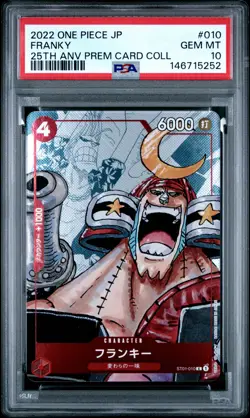 2022 ONE PIECE JAPANESE 25TH ANNIVERSARY PREMIUM COLLECTION #010 FRANKY PSA 10 - Image 1