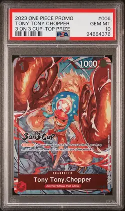 One Piece 2023 Tony Tony Chopper 3 on 3 Cup Top Prize ST01-006 SR PSA 10 GEM - Image 1