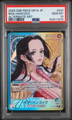 2025 ONE PIECE JPN OP14-THE AZURE SEA'S SEVEN ALTERNATE ART BOA HANCOCK PSA 10 - Image 1