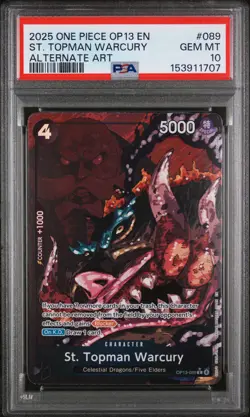 2025 ONE PIECE OP13-CARRYING ON HIS WILL ALTERNATE ART ST. TOPMAN WARCURY PSA 10 - Image 1