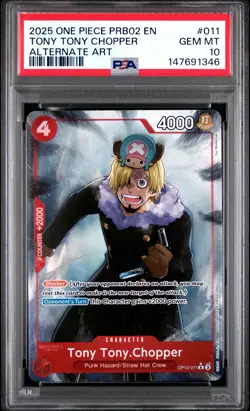 2025 ONE PIECE PRB02-PREMIUM BOOSTER ALTERNATE ART #011 TONY TONY CHOPPER PSA 10 - Image 1