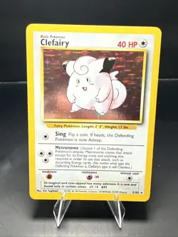 Pokemon TCG Clefairy Base Set Holo Unlimited Rare Card 5/102 - Image 1