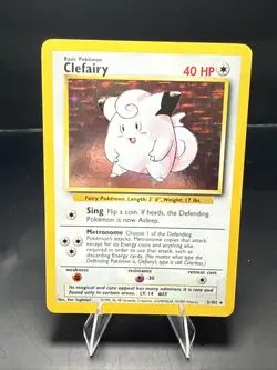 Pokemon TCG Clefairy Base Set Holo Unlimited Rare Card 5/102 - Image 2