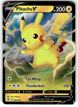 Pikachu V 086/264 Fusion Strike Ultra Rare Holo Pokemon TCG Card NM - Image 1