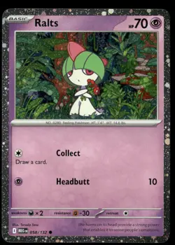 Ralts (Cosmos Holo) Miscellaneous Cards & Products 058/132 Holo Pokemon TCG NM - Image 1
