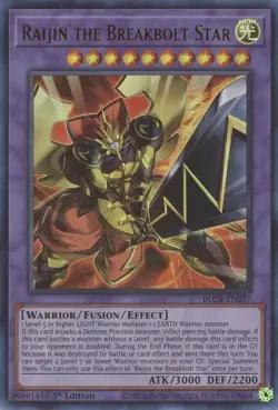 BLCR-EN037 RAIJIN THE BREAKBOLT STAR ULTRA RARE 1ST EDITION NEAR MINT YuGiOh TCG - Image 1