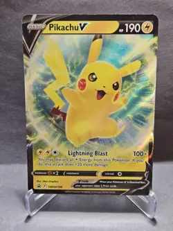 Pikachu V - SWSH198 - Pokemon Sword & Shield Promo Ultra Rare Holo Card - Image 1