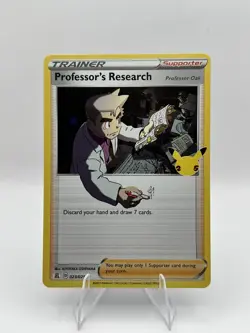 Professor's Research (Oak) Rare Holo Celebrations Pokemon TCG Card 023/025 - Image 1